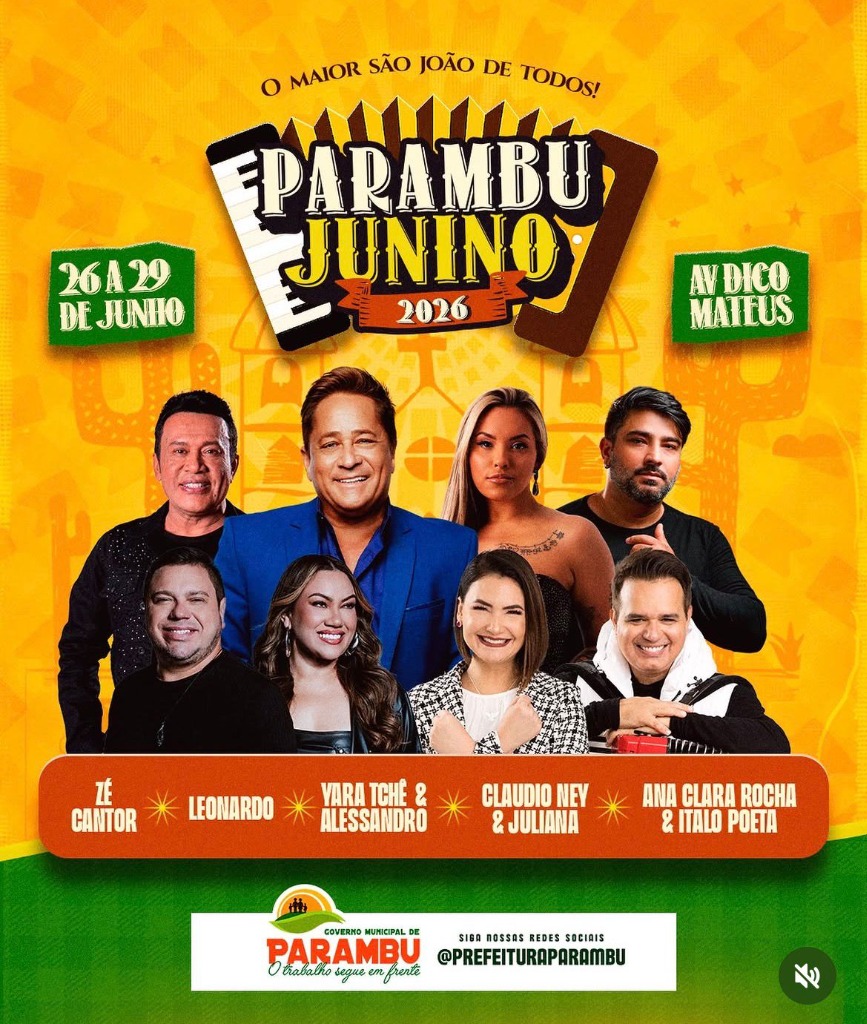 Parambu Junino 2026 confirma mega shows com Leonardo e Zé Cantor no Ceará