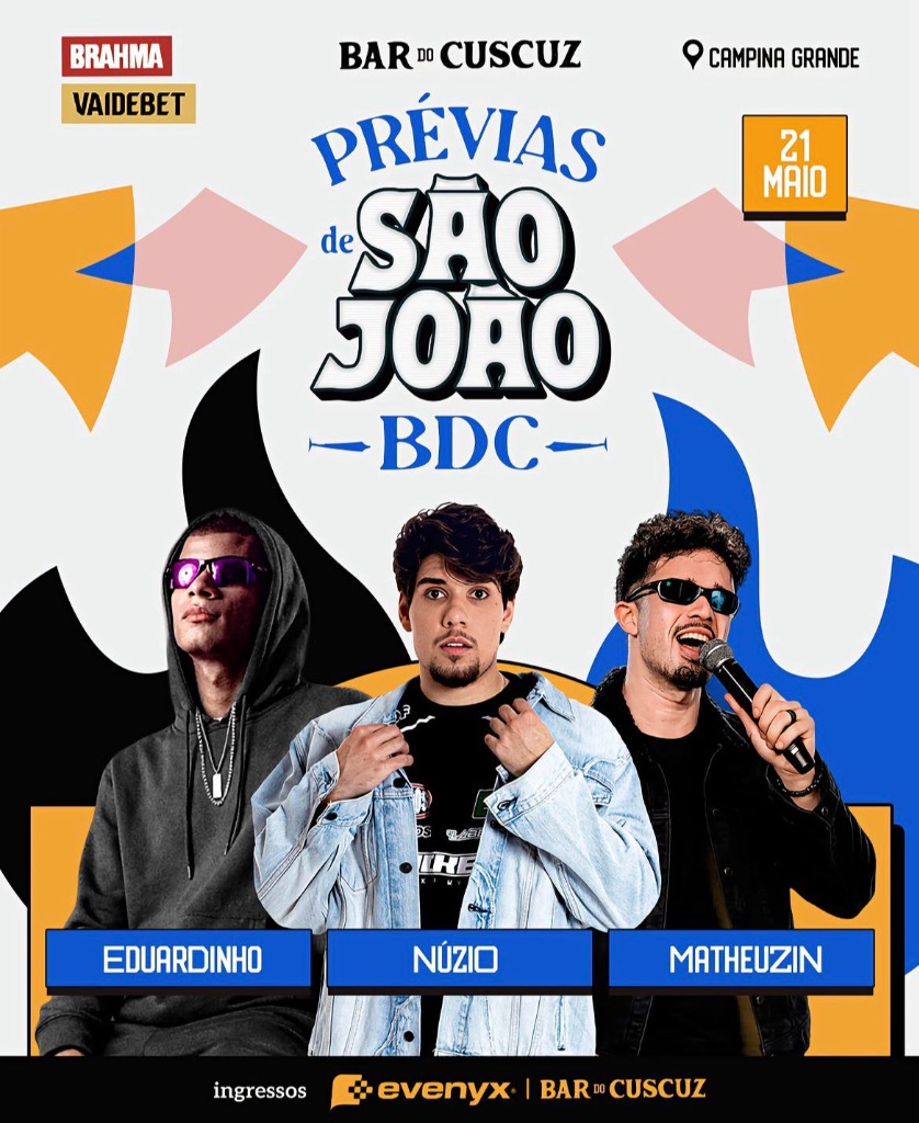 Núzio, Eduardinho e Matheuzin embalam a edição dia 21 das Prévias de São João do Bar do Cuscuz