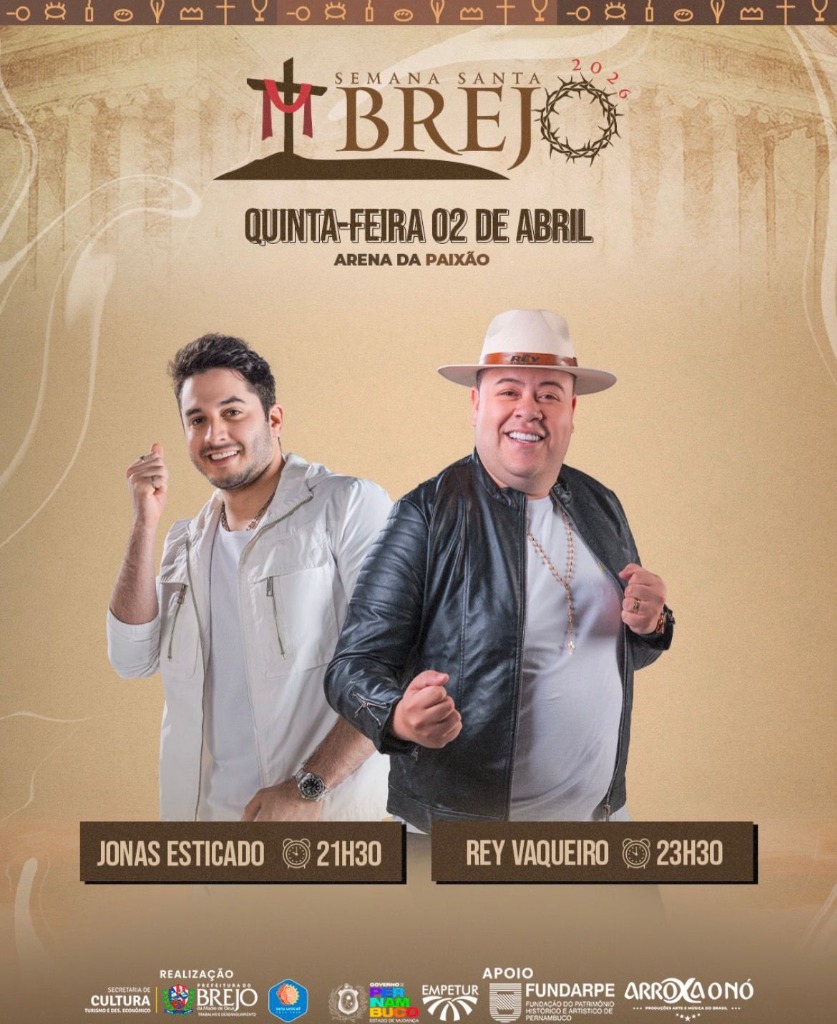 Programação de Shows da Semana Santa 2026 em Brejo da Madre de Deus-PE é Revelada