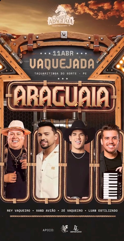 Programacao da vaquejada Araguaia em Taquaritinga do Norte-PE