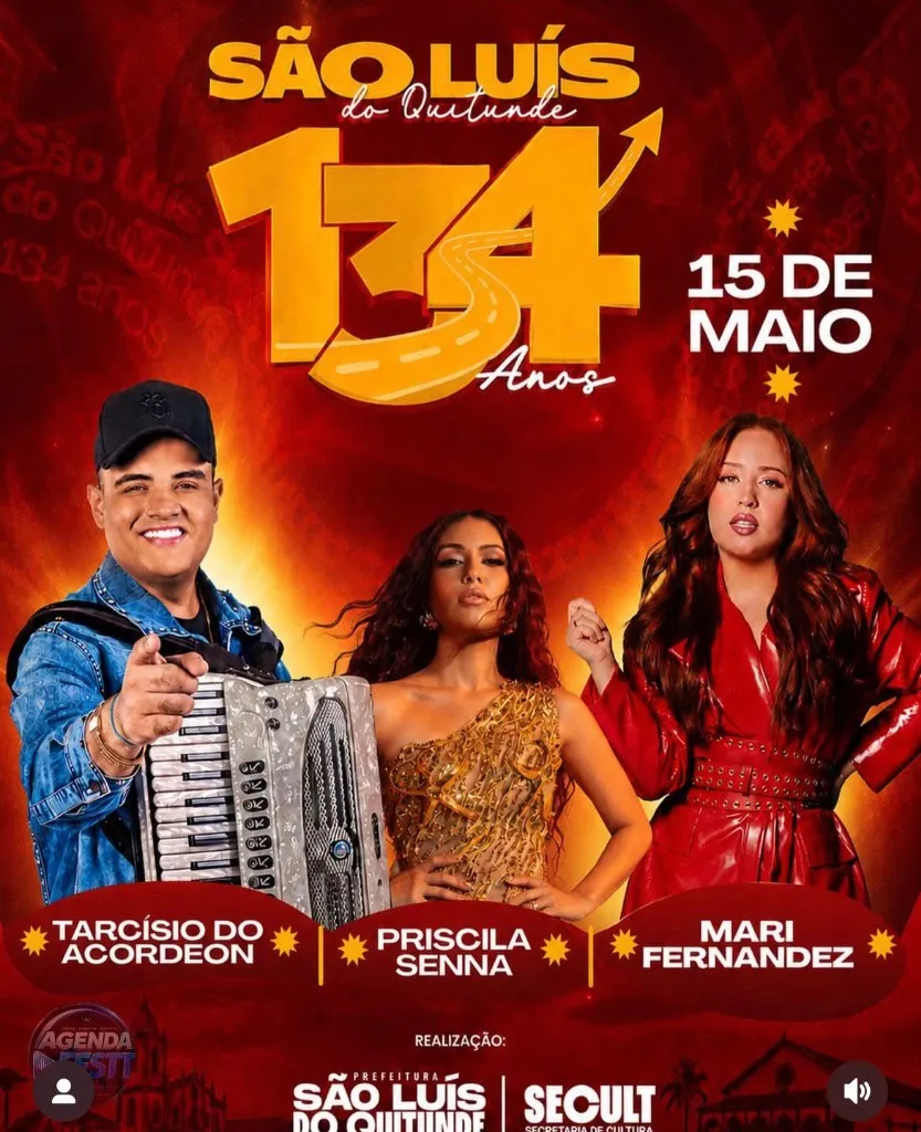 Aniversário de São Luís do Quitunde (AL) 134 Anos: Tarcísio do Acordeon, Priscila Senna e Mari Fernandes