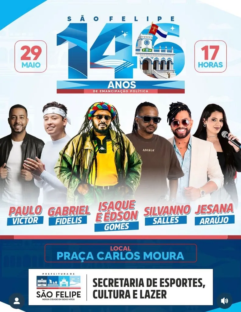 Aniversário de São Felipe (BA) 146 Anos: Silvanno Salles, Isaque e Edson Gomes e Mais