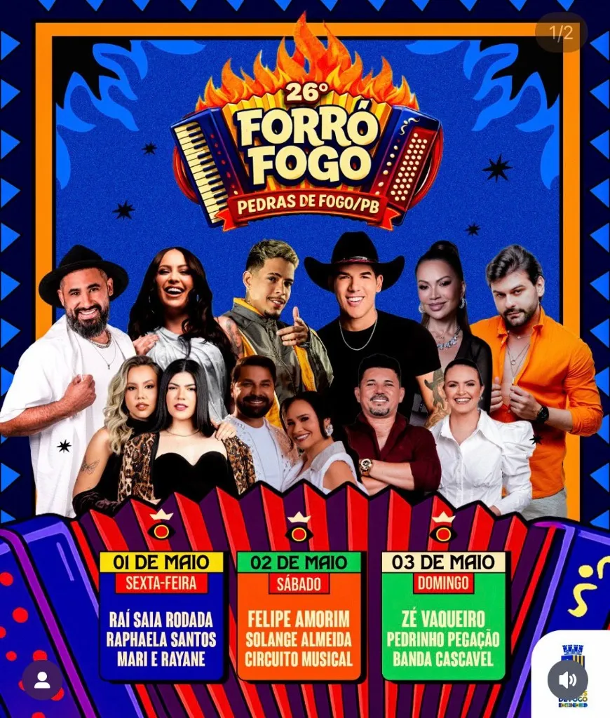 26º Forró Fogo em Pedras de Fogo (PB): Atrações Completas
