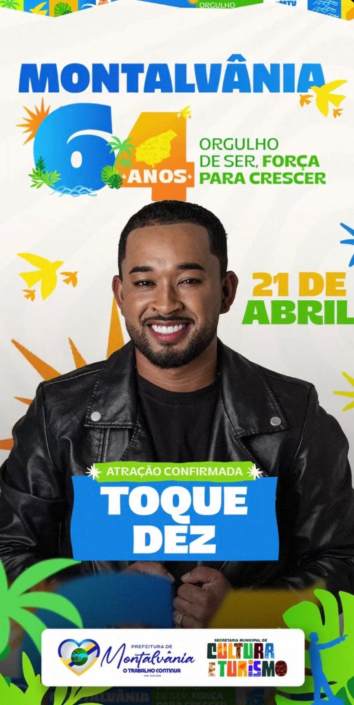 Banda Toque Dez é Atração Confirmada nos 64 Anos de Montalvânia (MG)