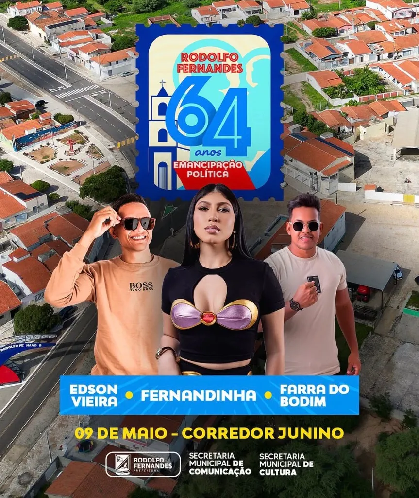 Aniversário de Rodolfo Fernandes (RN) 64 Anos: Fernandinha, Edson Vieira e Farra do Bodim