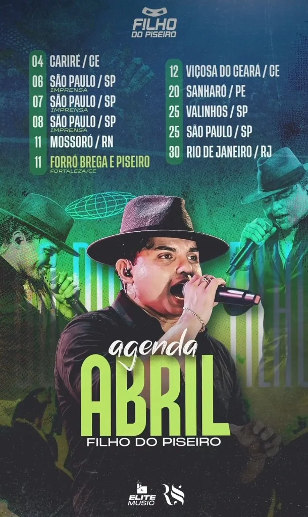 Confira a Agenda Completa de Shows de Filho do Piseiro em Abril