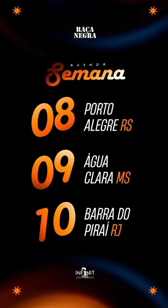 Agenda de Shows do Raça Negra - Maio de 2026