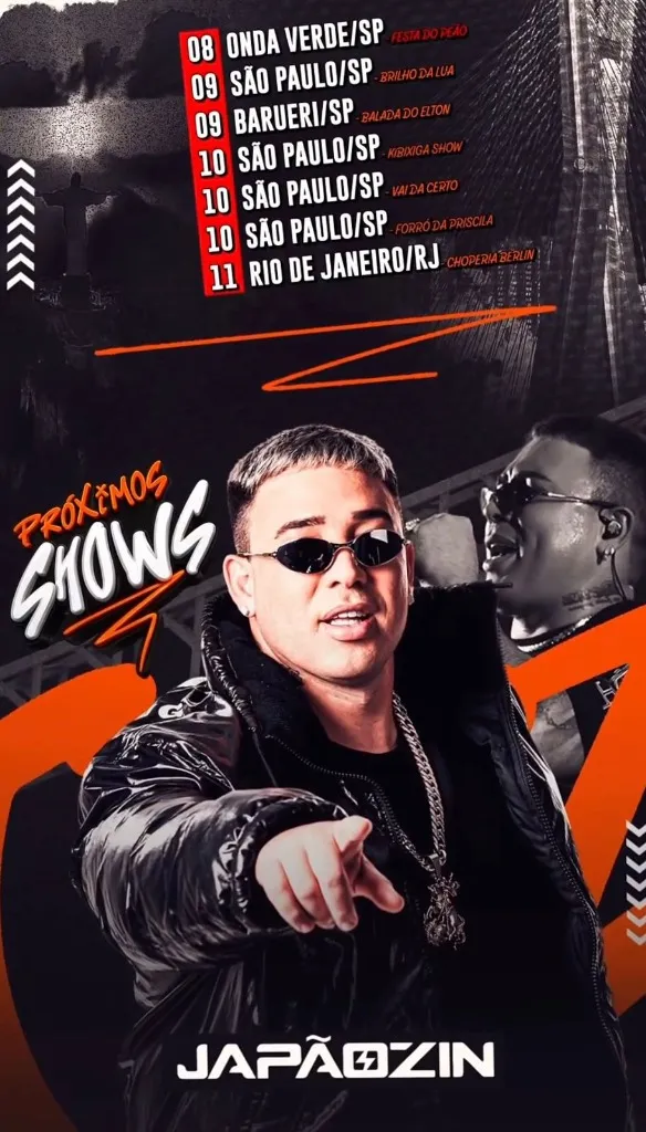 Agenda de Shows do Japãozin - Maio 2026: 7 Shows em SP e RJ