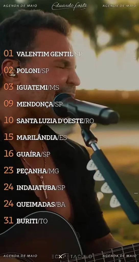 Agenda de Shows de Arturzinho do Acordeon em Maio de 2026