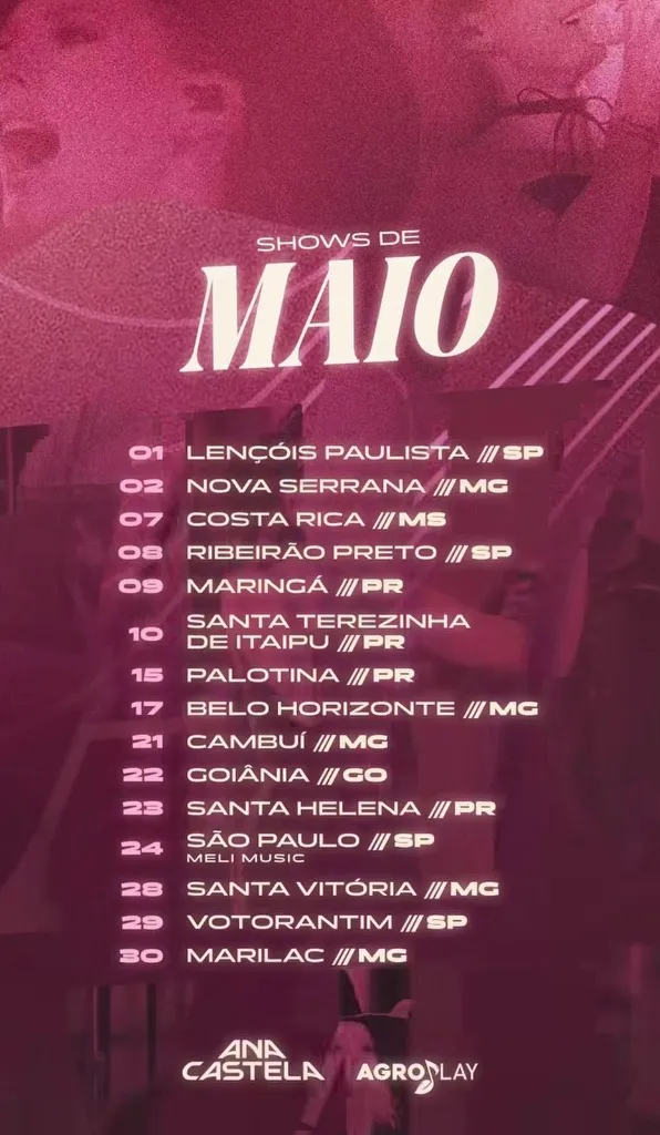 Agenda de Shows de Eduardo Costa em Maio de 2026
