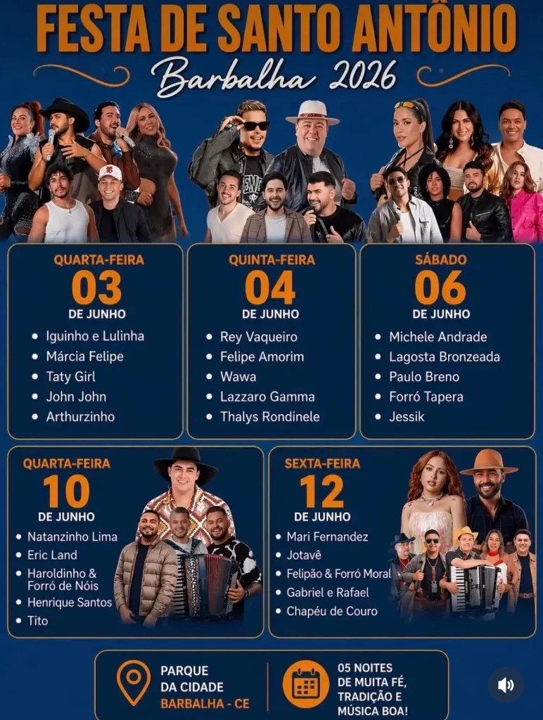 Iguinho e Lulinha em Festa de Santo Antônio 2026 - Barbalha (CE)