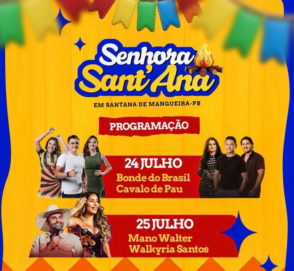 Programação: Festa da Senhora Sant'Ana em Santana de Mangueira (PB)