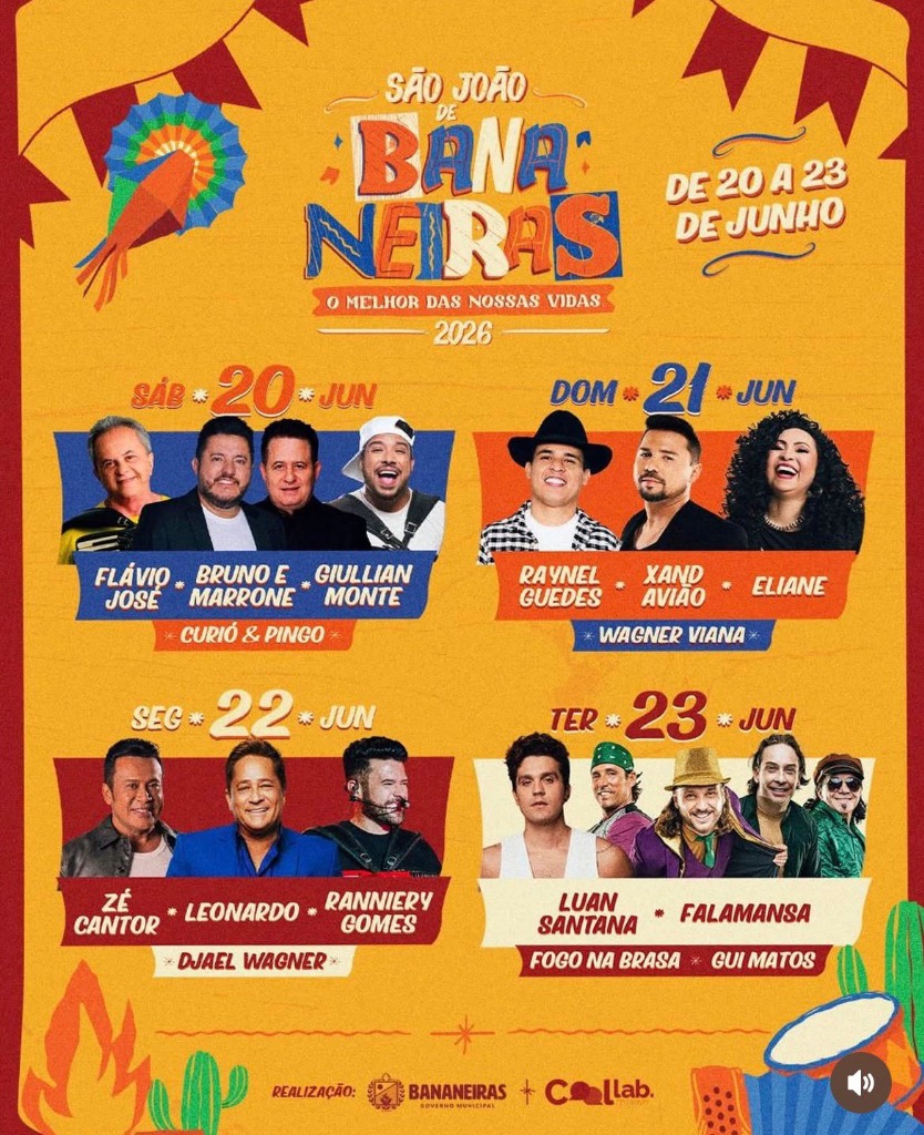 Programação do São João de Bananeiras 2026