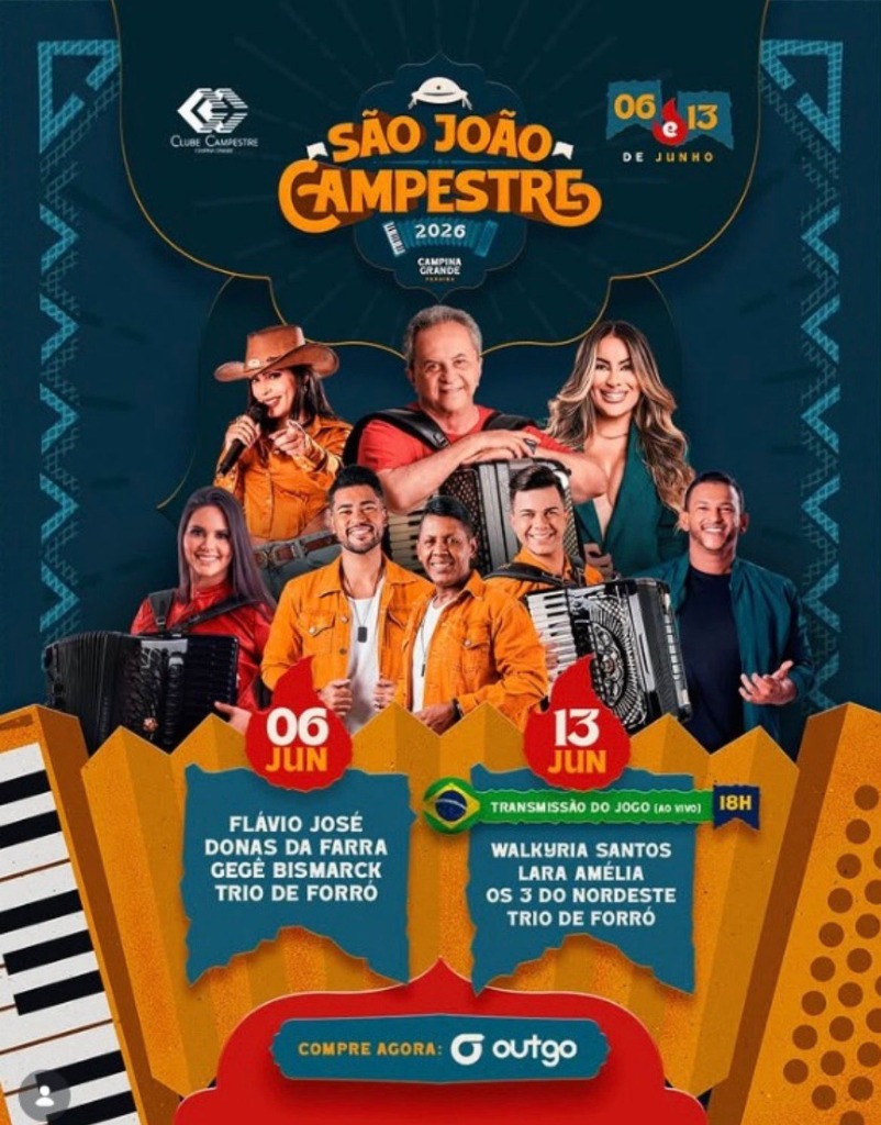 Prefeitura anuncia grade completa do São João Campestre 2026 em Campina Grande; confira os shows!