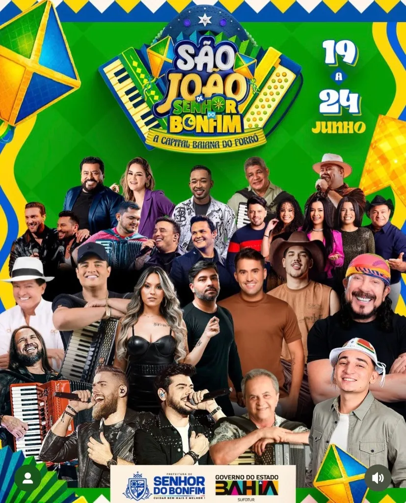 São João de Senhor do Bonfim (BA) 2026: Programação Completa com Bell Marques, João Gomes e Mais