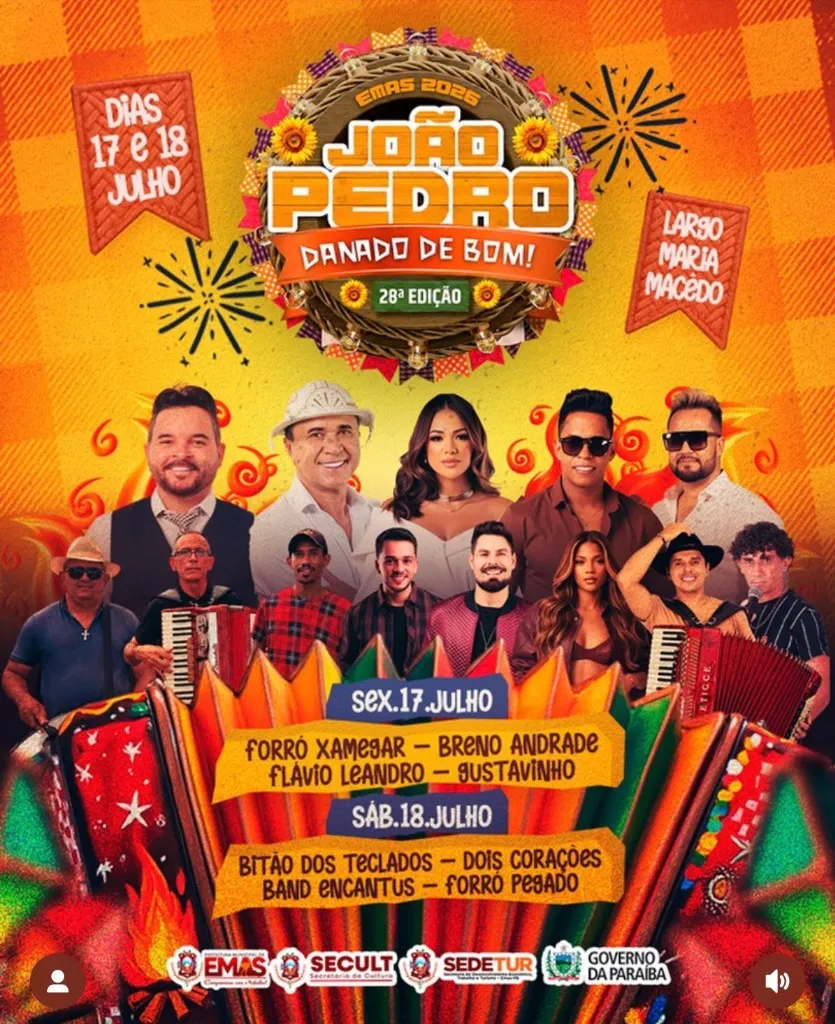 Show Forró Pegado no João Pedro Emas 2026 em Emas/PB
