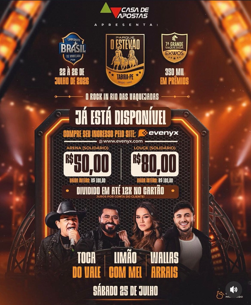 Cartaz oficial 7ª Vaquejada EKWOS